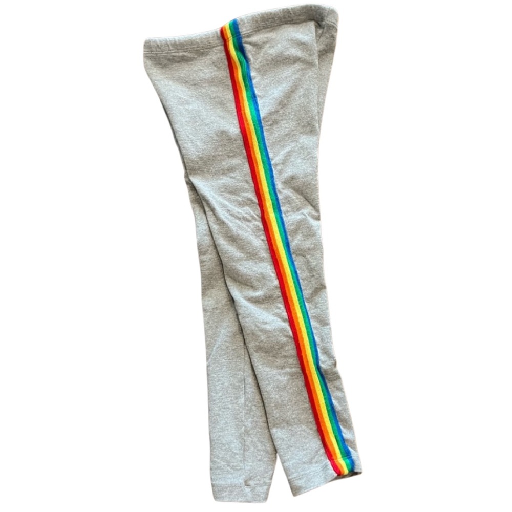 Flowers by Zoe, girls grey rainbow stripe leggings, girls sz 6